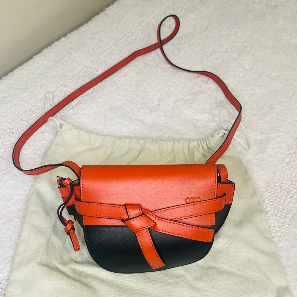 Loewe Gate Mini Crossbody Bag | Two-Tone Leather | Authentic